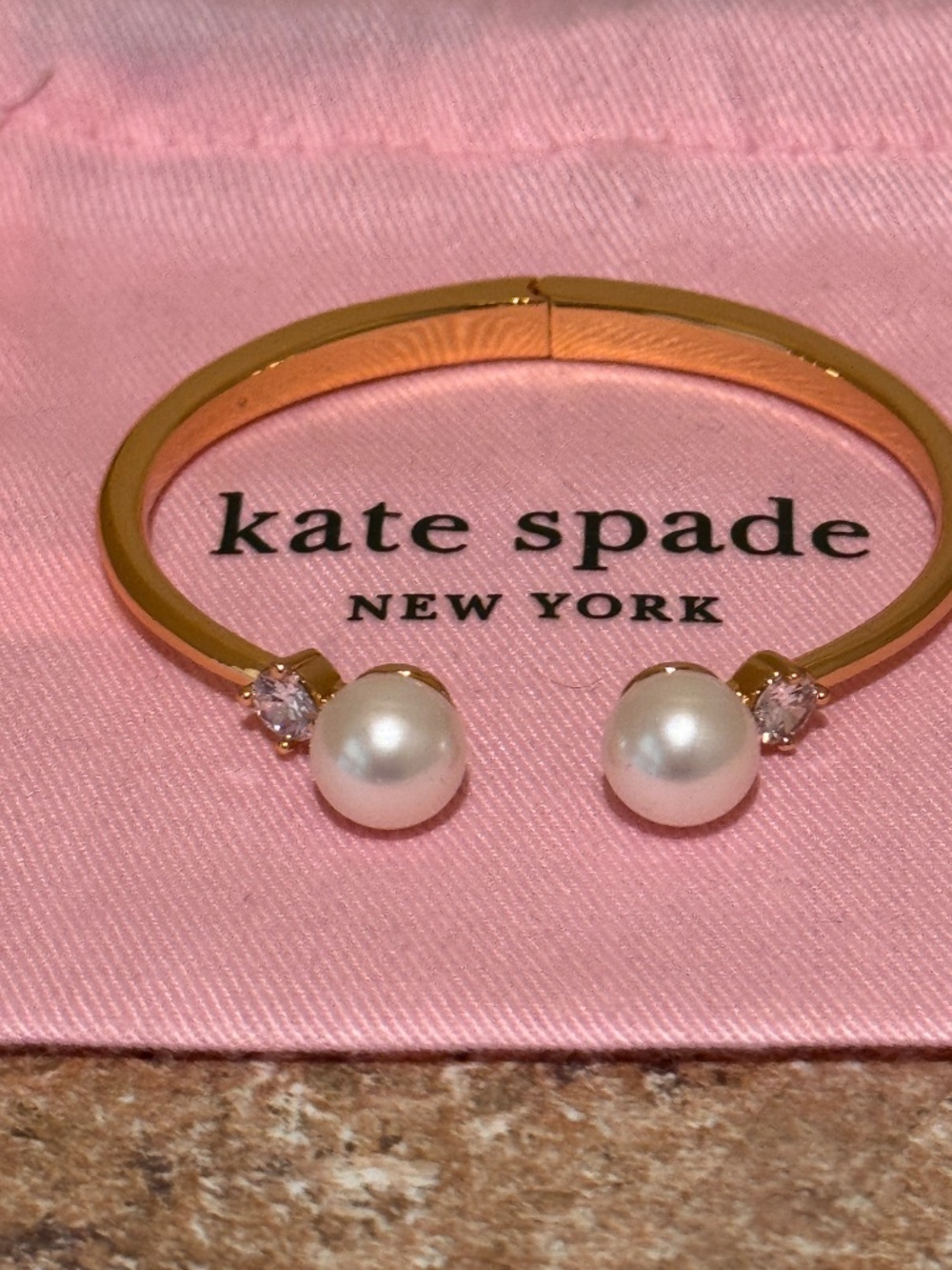 kate spade "Pearl of Wisdom" Open-Hinged Bangle Bracelet - Picture 3 of 6